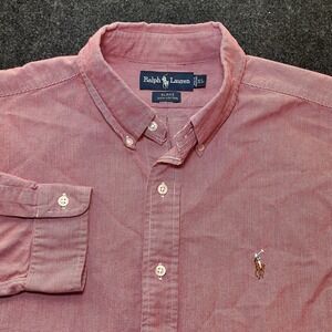 Ralph Lauren Shirt Mens XL Red Blake Long Sleeve Button Down Flesh Pony